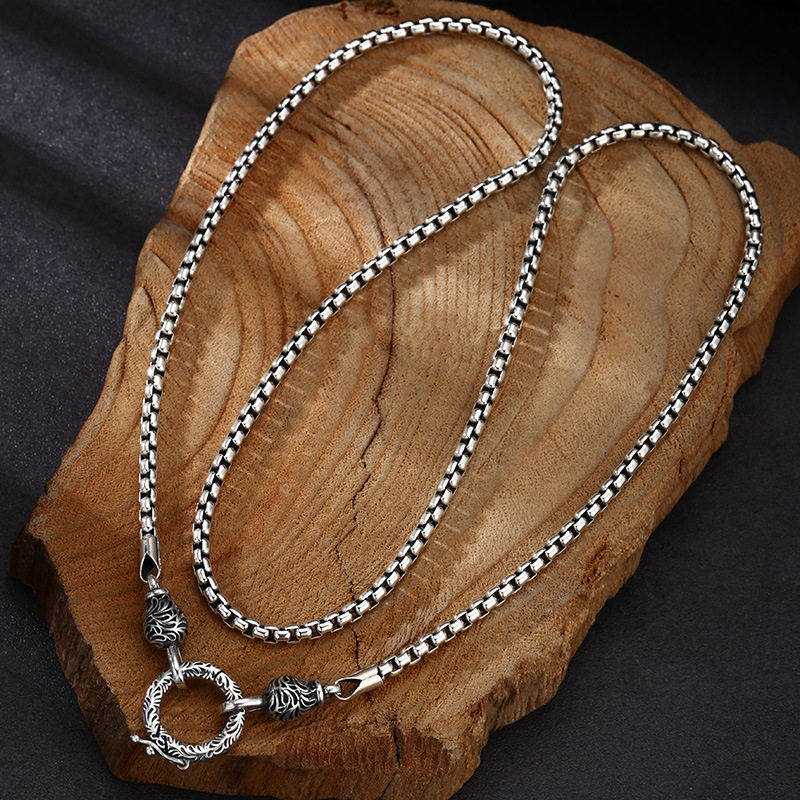 OUYADI 925 Sterling Silver Ret - 925 Sterling Silver Chain Necklace Men 评论和价格