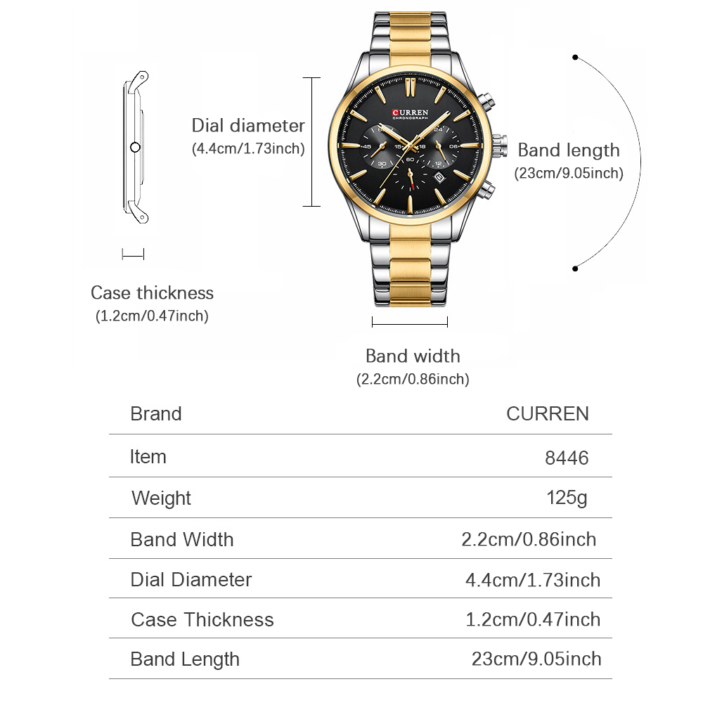CURREN Casual Quartz Chrono Sp - Watch Accessories 评论和价格