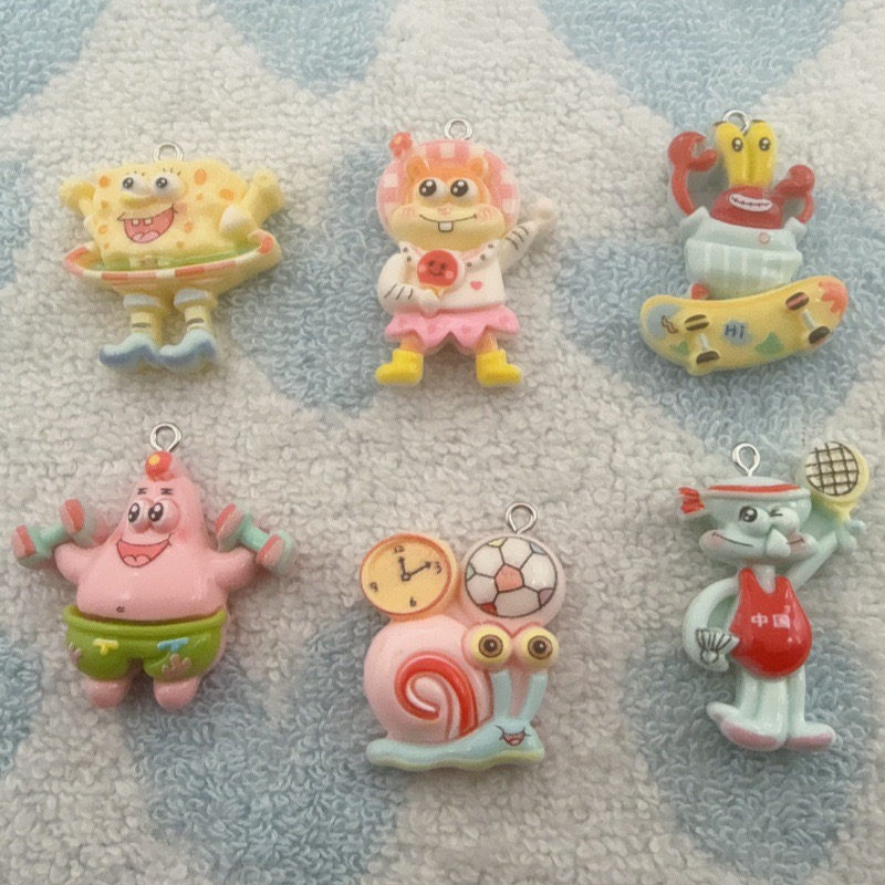 10pcs cartoon resin pendant, D - Earrings 评论和价格