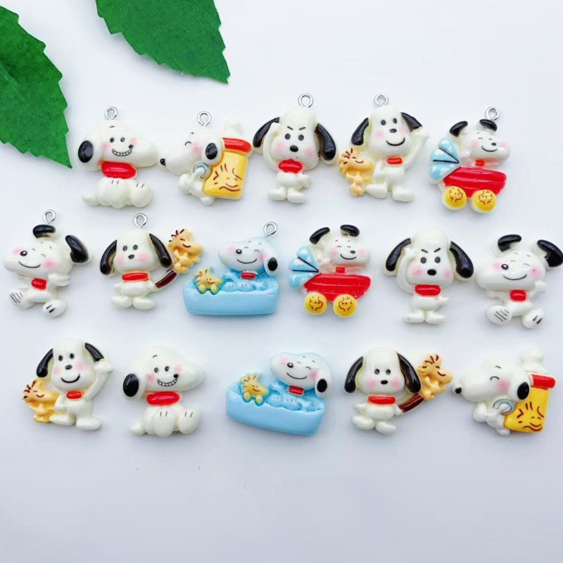 12pcs resin cartoon dog pendan - Earrings 评论和价格