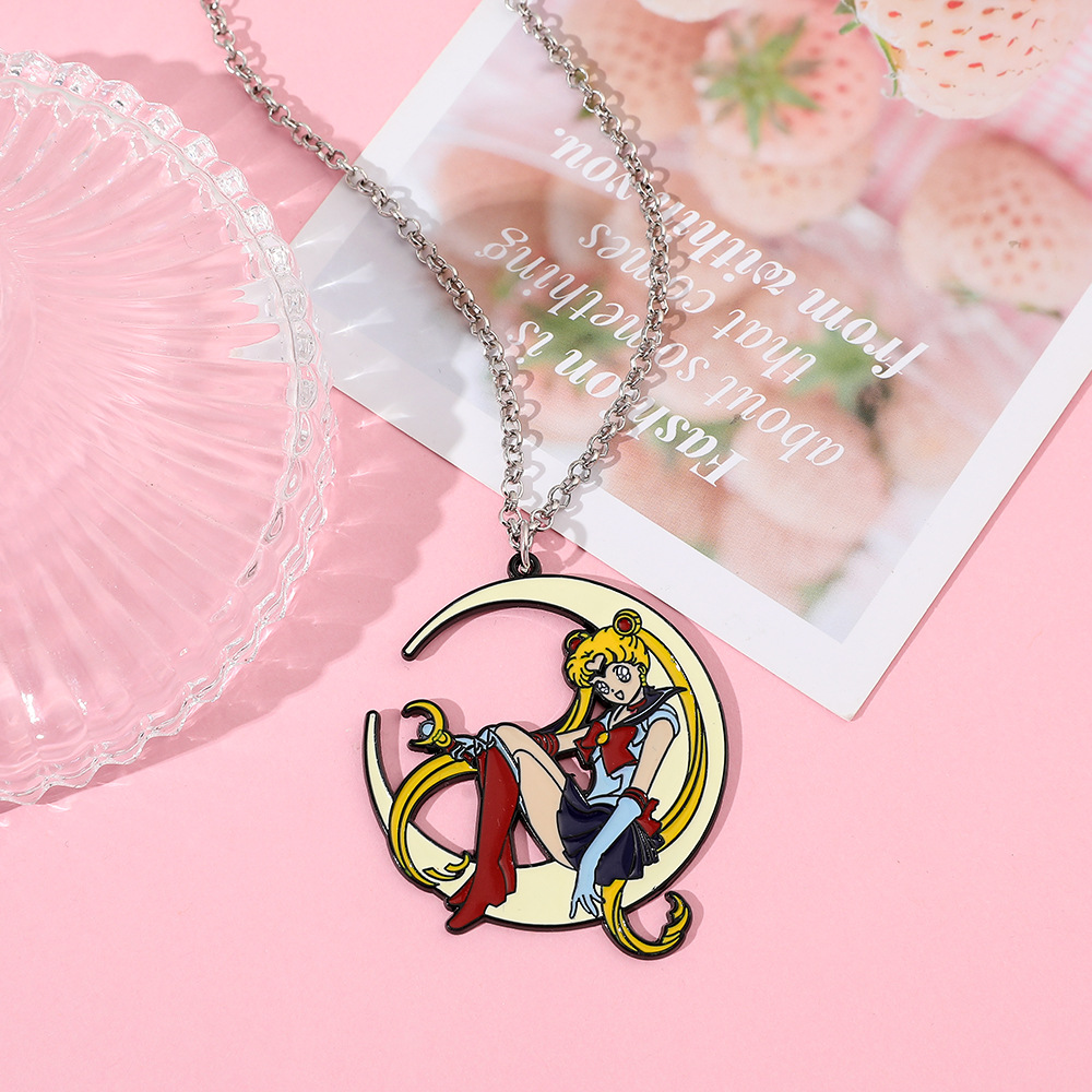 Sweet Anime Metal Enamel Neckl - Anime Pendant Necklace 评论和价格