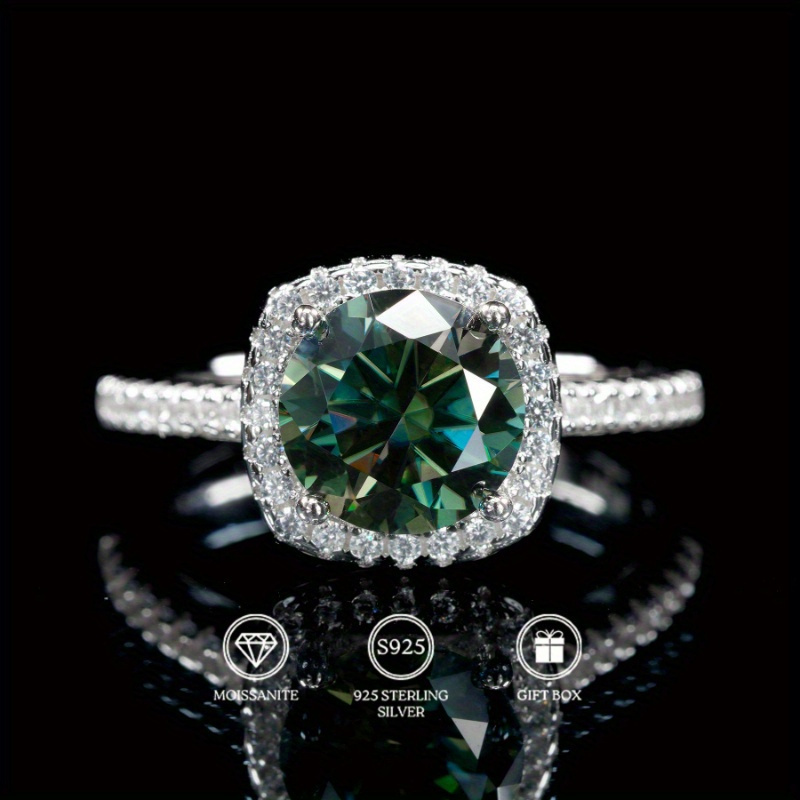 1PC 1/2/3 CARAT Round Cut Gree - Moissanite Engagement Ring 1 Carat 评论和价格