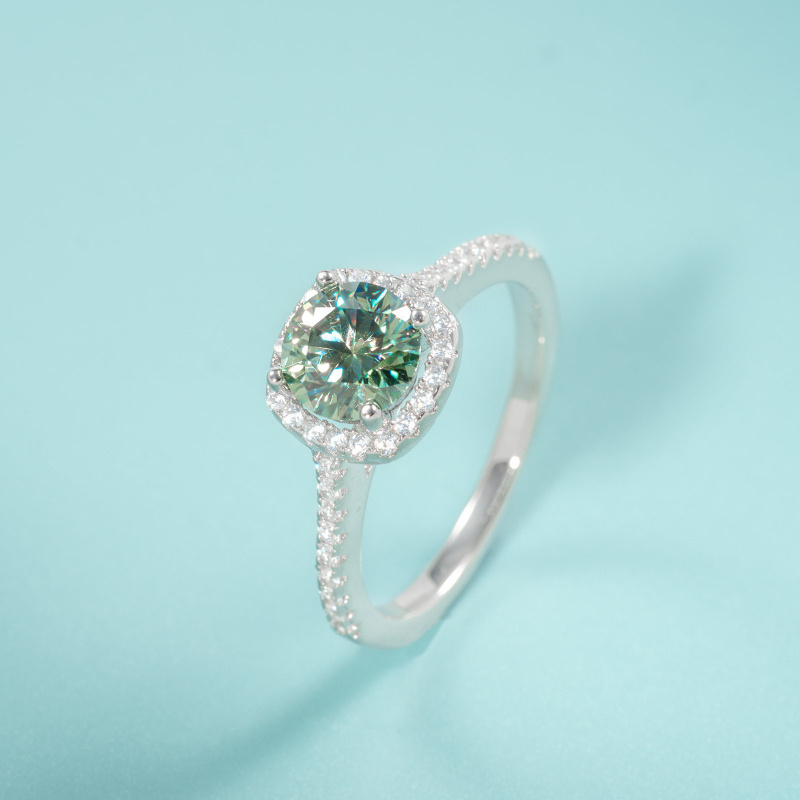 1PC 1/2/3 CARAT Round Cut Gree - Moissanite Engagement Ring 1 Carat 评论和价格