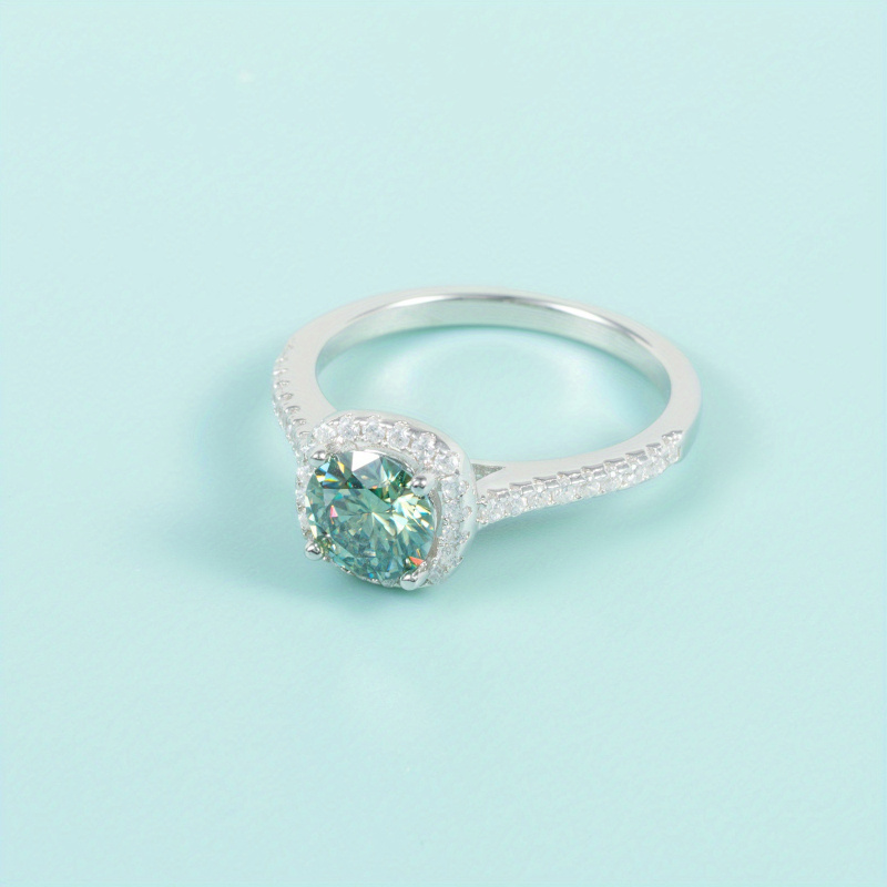 1PC 1/2/3 CARAT Round Cut Gree - Moissanite Engagement Ring 1 Carat 评论和价格