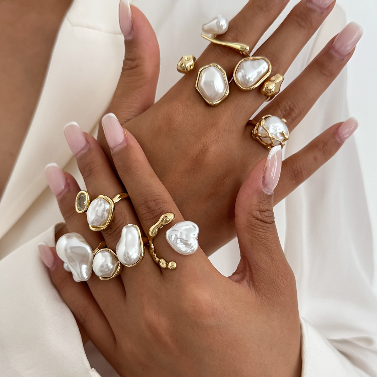 7Pcs/Set Gold Color Irregular  - Vintage Punk Knuckle Rings Set 评论和价格