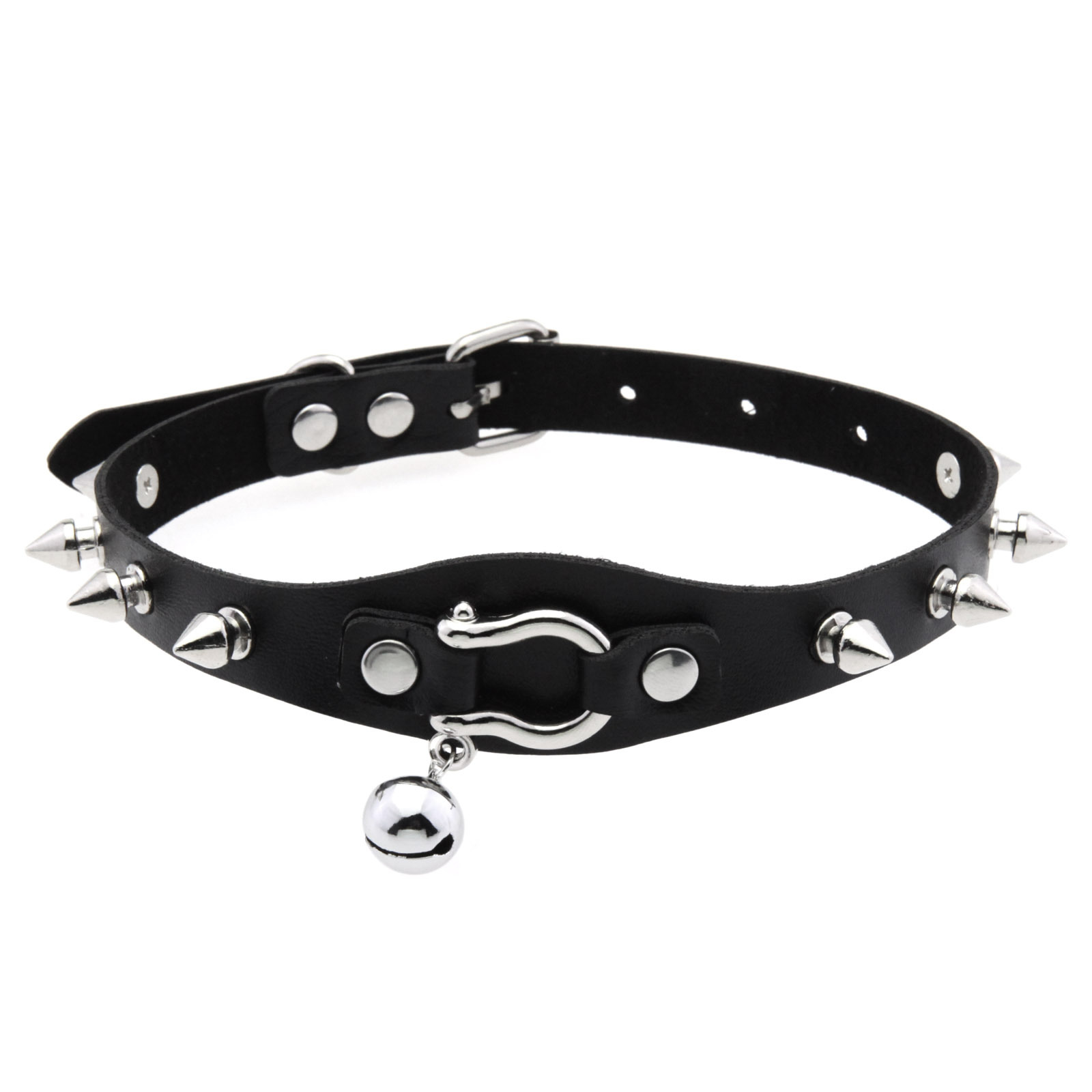 Black Spike Choker Necklace Ri - Goth Punk Spike Choker 评论和价格