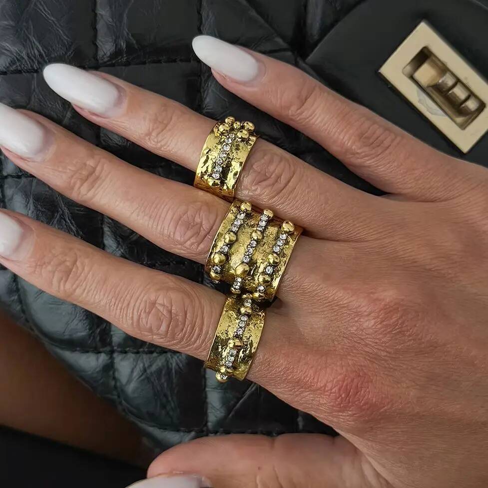 Ingemark 3Pcs Vintage Inlay Rh - Vintage Punk Knuckle Rings Set 评论和价格