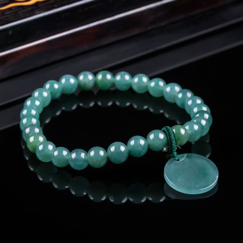 Natural Jadeite Blue Water Not - Bracelets 评论和价格