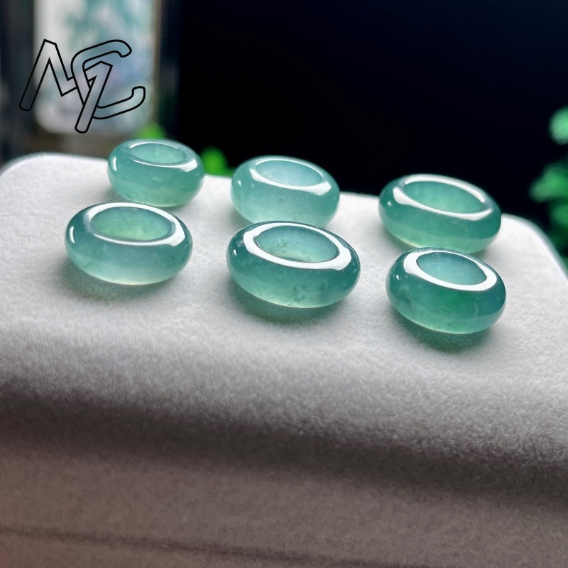 Natural Emerald Blue Water Luc - Rings 评论和价格