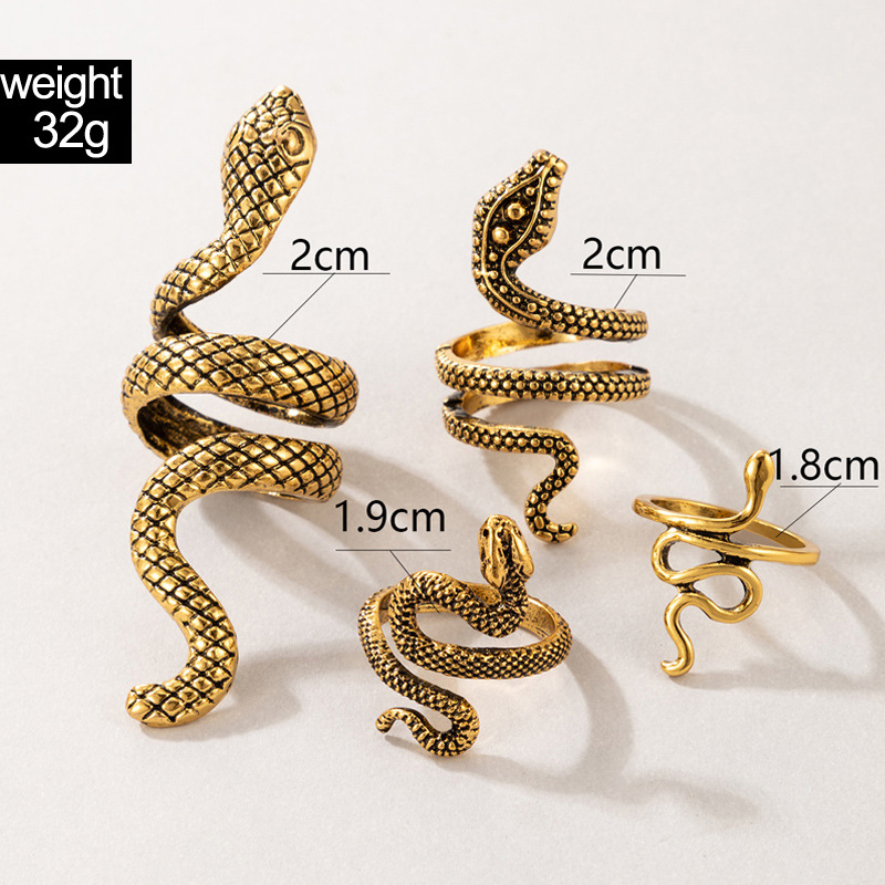 Punk Snake Shaped Knuckle Ring - Vintage Punk Knuckle Rings Set 评论和价格