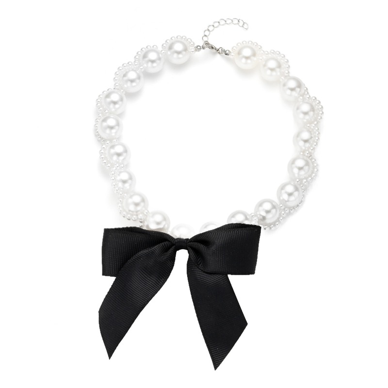 Faux Pearl Ribbon Choker Neckl - Pearl Choker Necklace Vintage 评论和价格