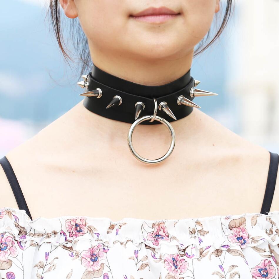Long Spiked Choker Punk Collar - Goth Punk Spike Choker 评论和价格