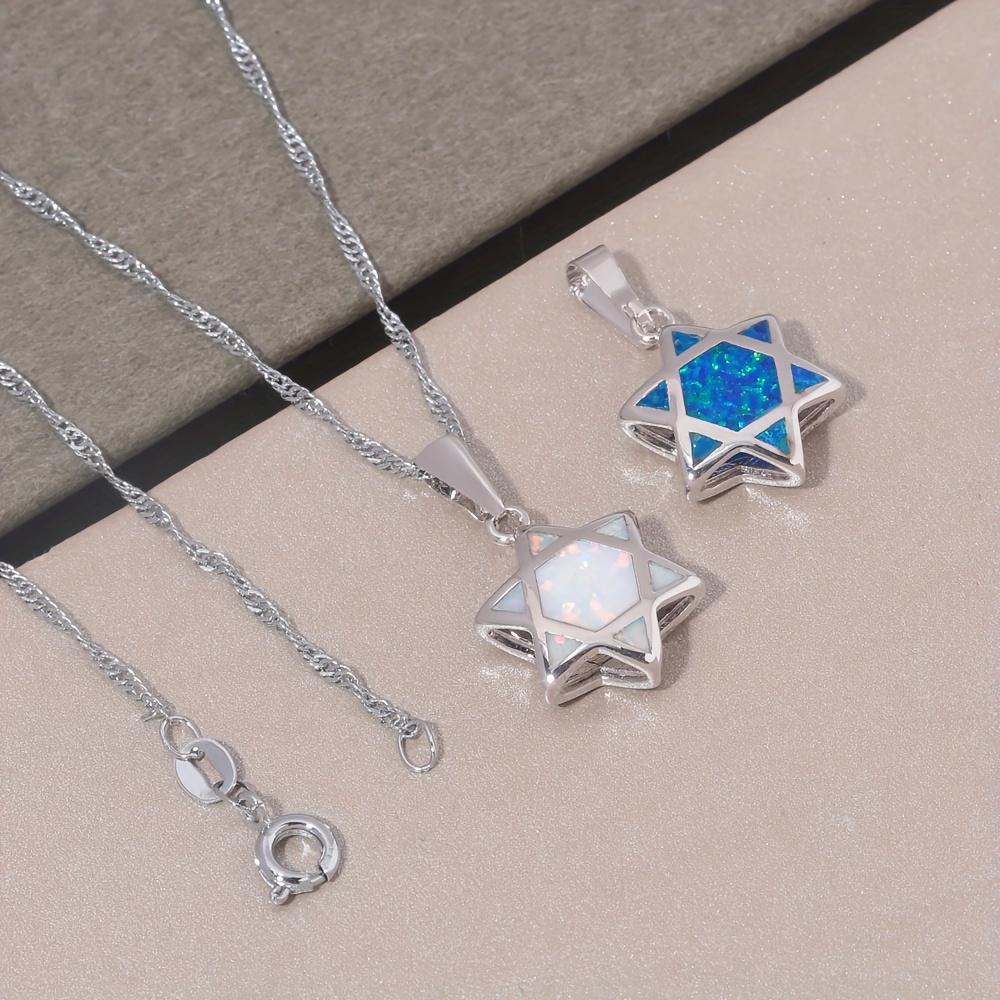 Star of David Opal Pendant Nec - Necklaces 评论和价格