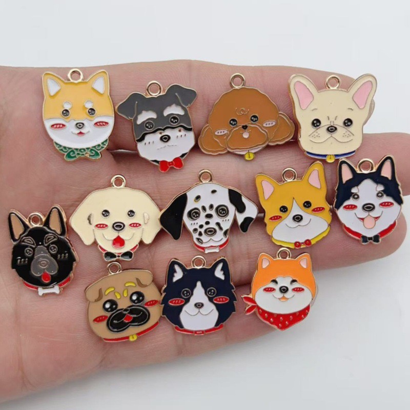 12pcs cartoon pet spotted dog  - Earrings 评论和价格