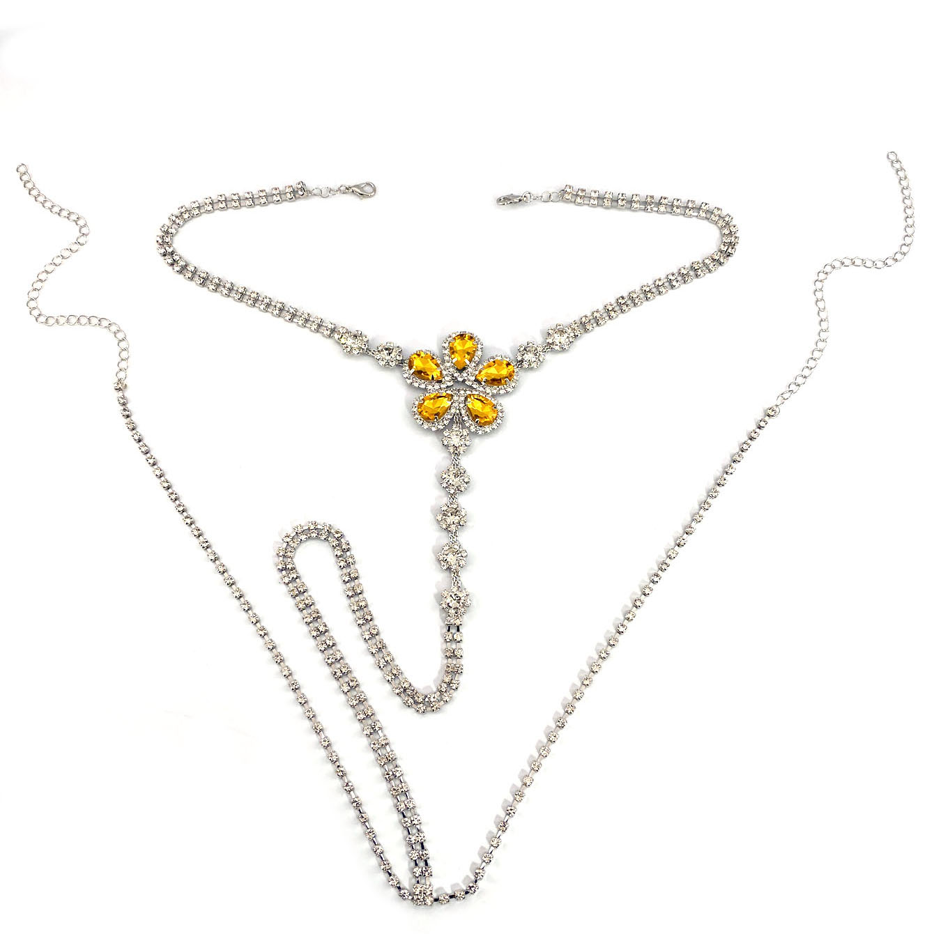 1pc Flower Shaped Sexy Rhinest - Body Jewelry 评论和价格