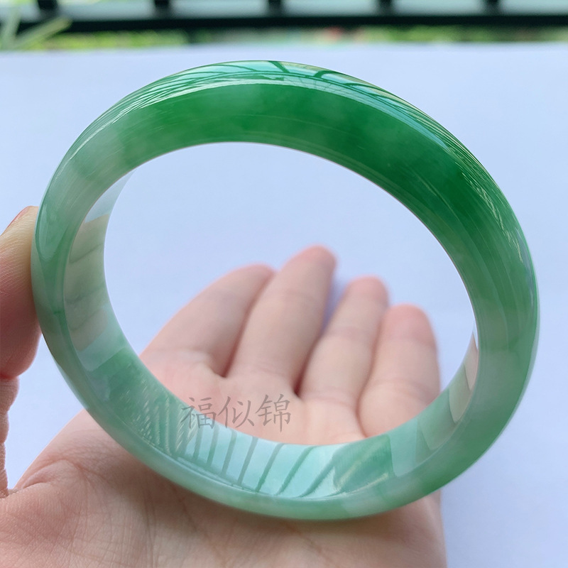 Old Mine Icy Jadeite Bracelet, - Bracelets 评论和价格
