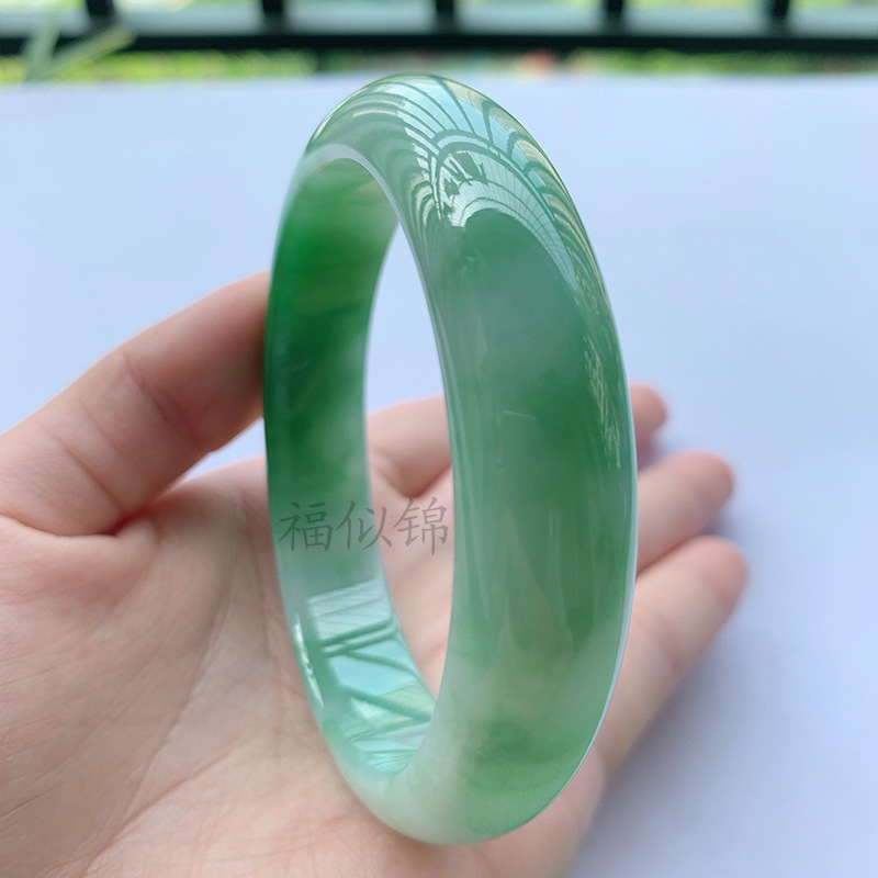 Old Mine Icy Jadeite Bracelet, - Bracelets 评论和价格