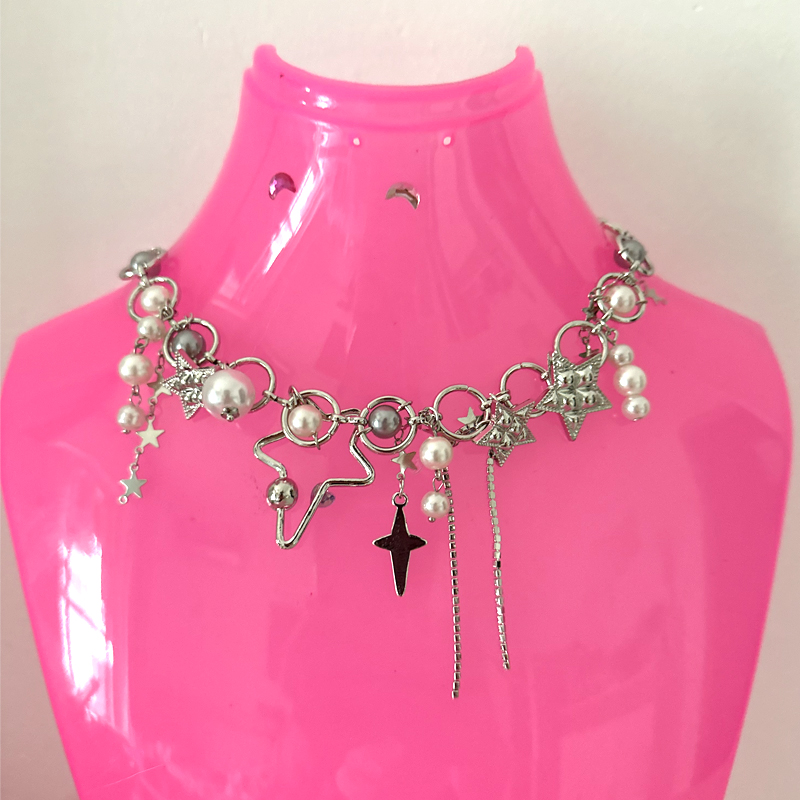 Y2K Jewelry Pearl Splicing Sta - Pearl Choker Necklace Vintage 评论和价格