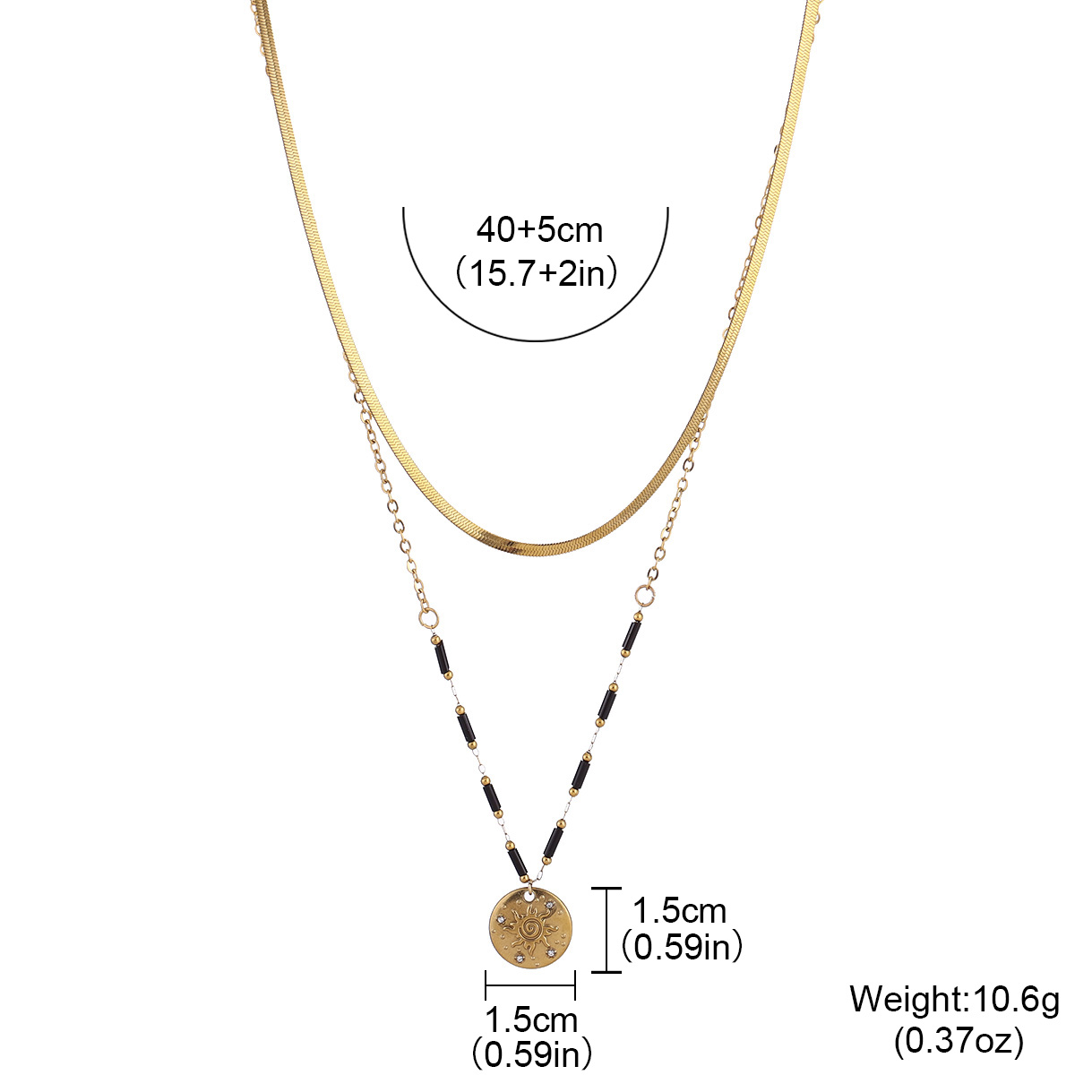 Boho Sun Face Coin Layered Nec - Layered Pendant Necklace Aesthetic 评论和价格