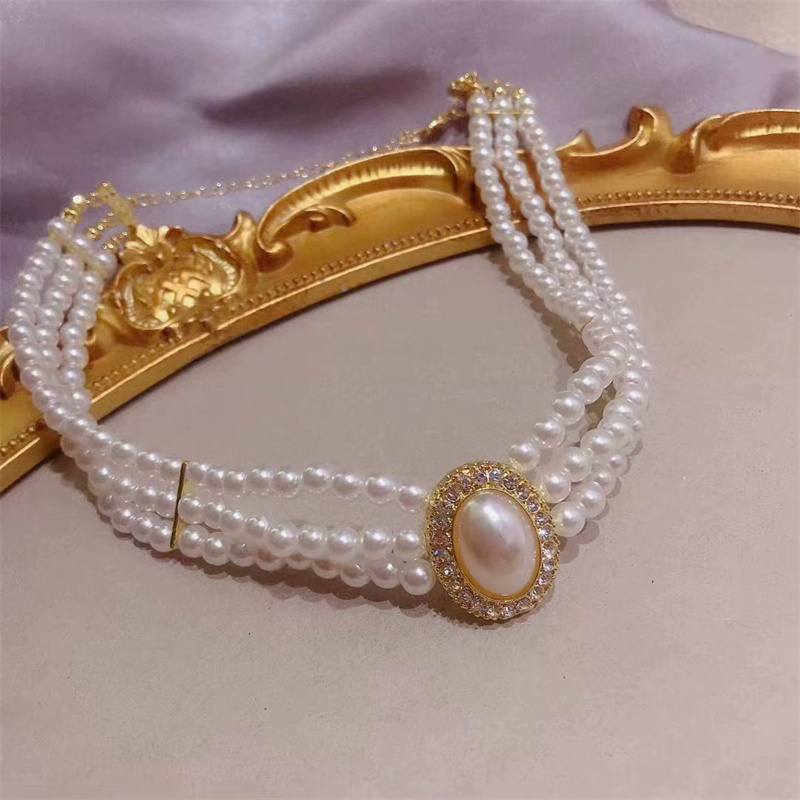Luxury Vintage Three-layer Imi - Pearl Choker Necklace Vintage 评论和价格