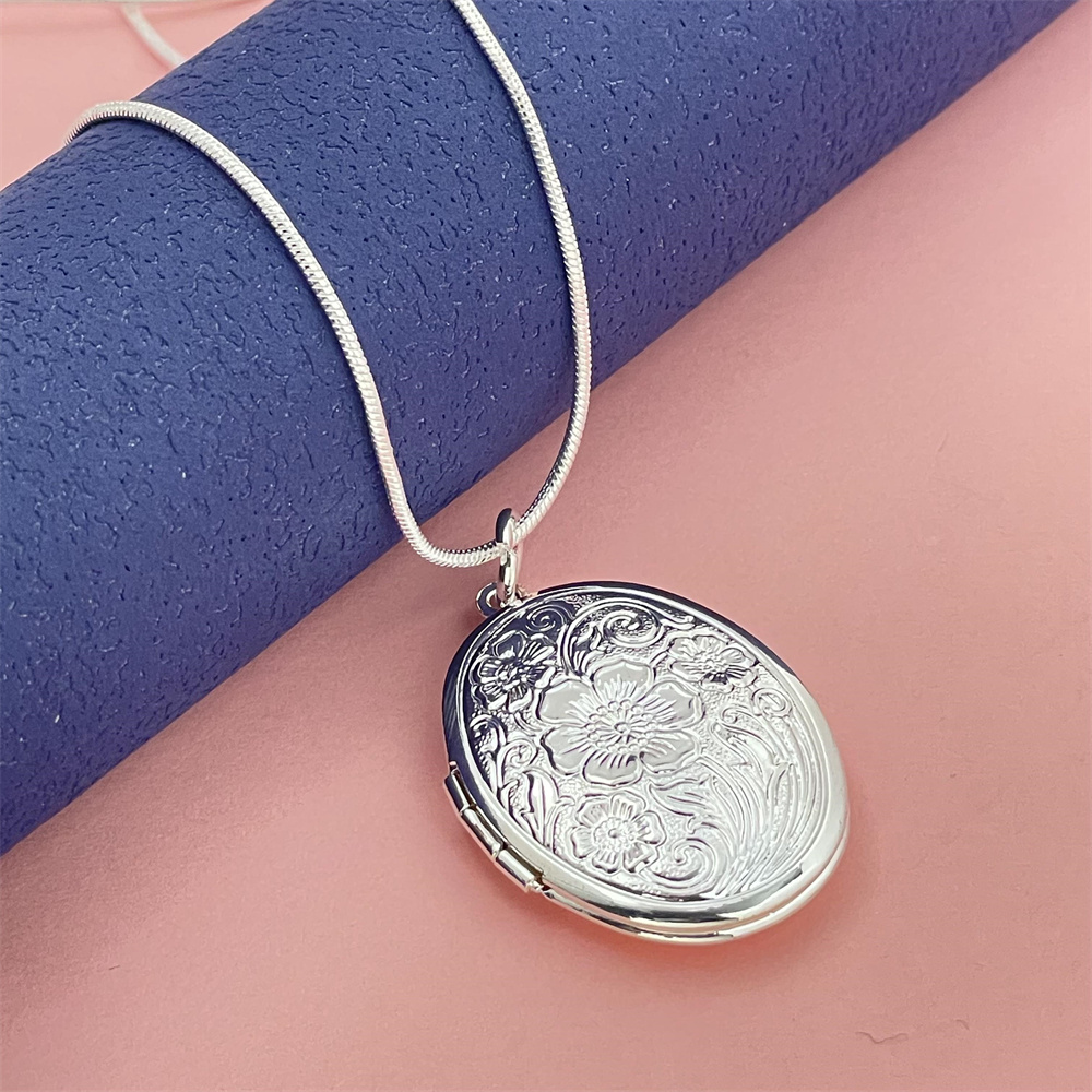 925 Silver Snake Necklace Oval - 925 Sterling Silver Chain Necklace Men 评论和价格