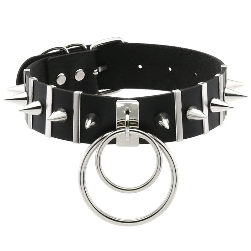 Pink Bondage Spike Choker Neck - Goth Punk Spike Choker 评论和价格