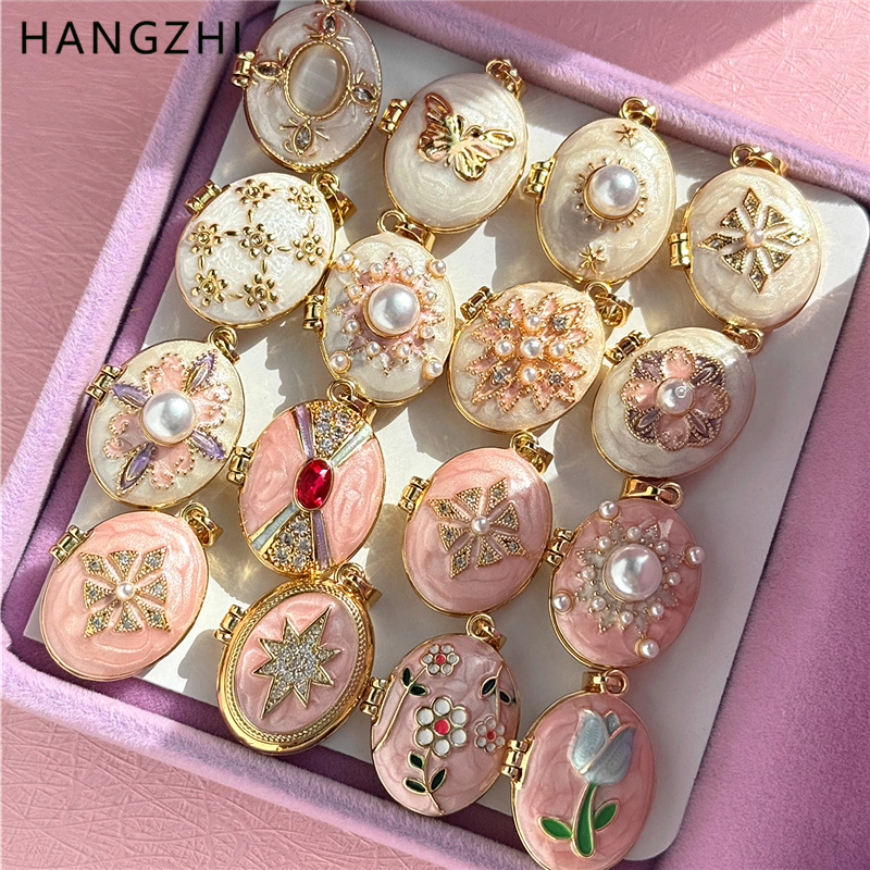 HangZhi Enamel Romantic Pink W - Heart Locket Necklace Photo 评论和价格