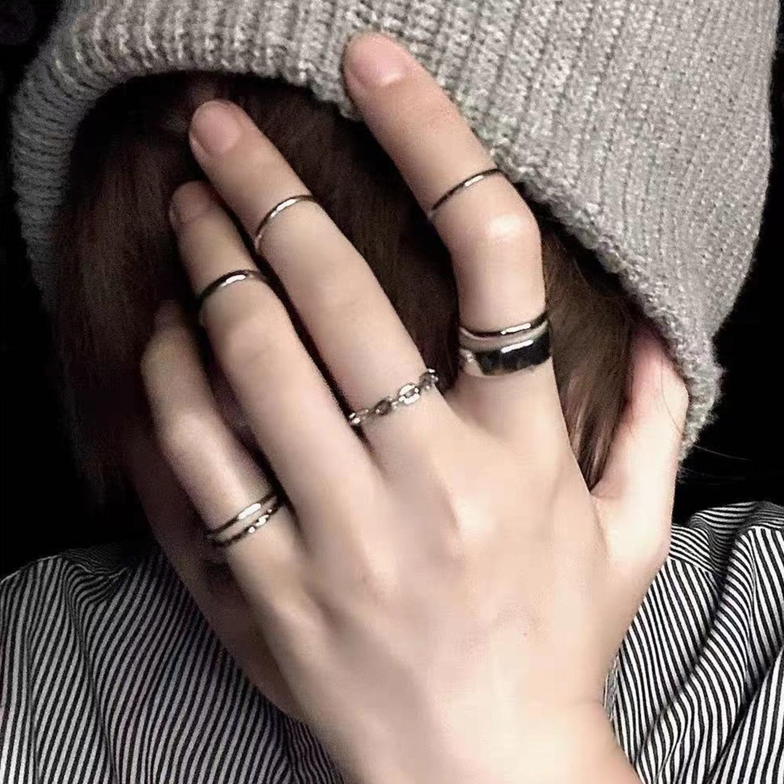 Ladies Hip Hop Ring Set Vintag - Vintage Punk Knuckle Rings Set 评论和价格